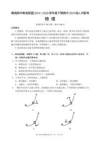 2019-2020学年四川省成都市蓉城高中教育联盟高一6月联考物理试题 PDF版