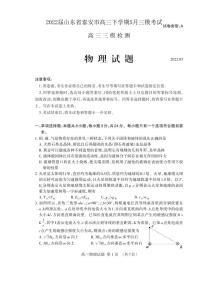 2022届山东省泰安市高三下学期5月三模考试物理试题 PDF版含答案