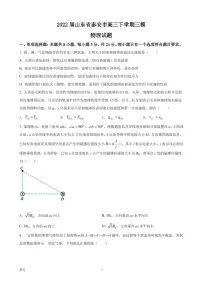 2022届山东省泰安市高三下学期三模物理试题（PDF版）
