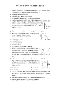 2022年广东省惠州市高考物理二模试卷（含答案解析）