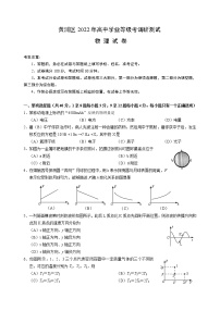 2022年上海市黄浦区高三下物理等级考二模（线下）试卷（无答案）