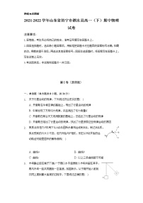 2021-2022学年山东省济宁市泗水县高一（下）期中物理试卷（含解析）