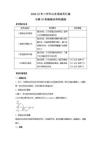 2020-2022近三年高考物理真题汇编（山东专用）专题15机械振动和机械波+答案解析