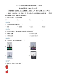 2021-2022学年浙江省嘉兴市第五高级中学高二10月月考  物理试题  Word版