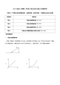 专题22 平抛运动的图像问题、相遇问题、临界问题、与圆周运动结合问题-2023届高三物理二轮复习重点热点难点专题特训