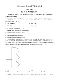 2021德州高三上学期期末考试物理试题含答案