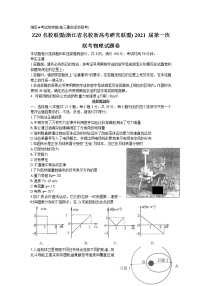 2021浙江省名校新高考研究联盟（Z20名校联盟）高三第一次联考物理试题含答案