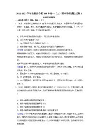 安徽省合肥一六八中学2022-2023学年高一上学期期中模拟物理试卷（1）