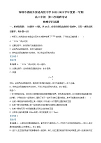 2022-2023学年广东省深圳市福田区外国语高级中学高三上学期第二次调研考试 物理（解析版）