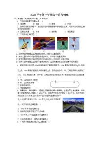 浙江省玉环市玉城中学2022-2023学年高一物理上学期第一次月考试题(Word版附答案)