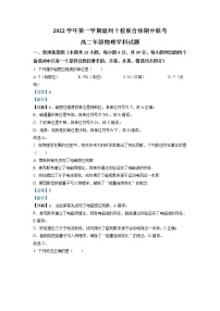 2022-2023学年浙江省温州十校联合体高二上学期期中联考物理试题（解析版）