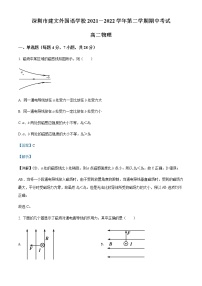 2021-2022学年广东省深圳市建文外国语学校高二（下）期中物理试题含解析