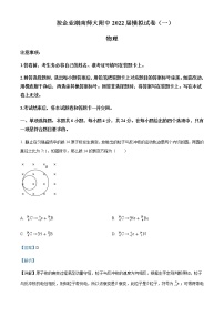 2022届湖南省长沙市湖南师范大学附属中学高三（下）高考模拟物理试题（一）含解析