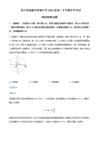 2022届四川省成都市树德中学高三（下）开学考试理综物理试题含解析