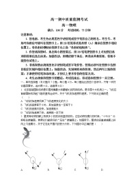 2022-2023学年河南省名校联盟高一上学期期中考试物理试题