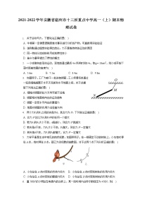 2021-2022学年安徽省宿州市十三所重点中学高一（上）期末物理试卷（含答案解析）