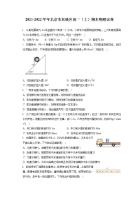 2021-2022学年北京市东城区高一（上）期末物理试卷（含答案解析）