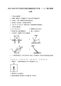 2021-2022学年吉林省白城市通榆实验中学高一（上）期末物理试卷（含答案解析）