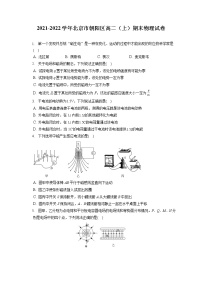 2021-2022学年北京市朝阳区高二（上）期末物理试卷（含答案解析）