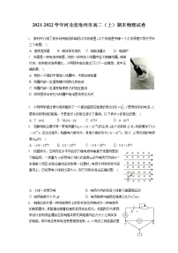 2021-2022学年河北省沧州市高二（上）期末物理试卷（含答案解析）