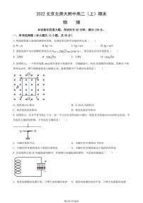 2022北京北师大附中高二（上）期末物理试题及答案