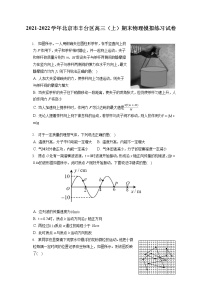 2021-2022学年北京市丰台区高三（上）期末物理模拟练习试卷（含答案解析）