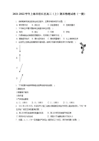 2021-2022学年上海市松江区高三(上)期末物理试卷(一模)(含答案解析)