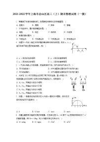 2021-2022学年上海市金山区高三（上）期末物理试卷（一模）（含答案解析）