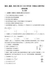 2022-2023学年甘肃省陇南市等三地高三上学期期中联考物理试题 word版