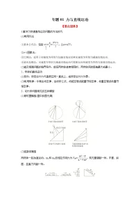 2023年高考物理二轮复习教案专题02力与直线运动(Word版附解析)