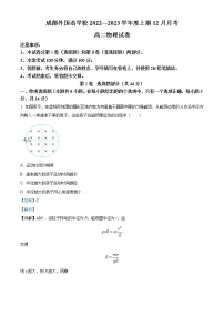 2022-2023学年四川省成都外国语学校高二上学期12月月考物理试题 （解析版）