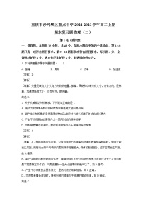 2022-2023学年重庆市沙坪坝区重点中学高二上学期期末复习（二）物理试卷（解析版）