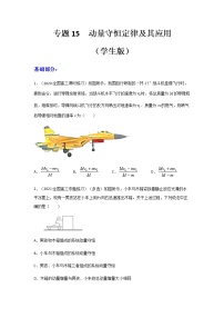 高中物理高考 专题15  动量守恒定律及其应用（练习）（学生版）