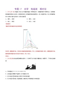 高中物理高考 专题17 光学  电磁波  相对论-2020年高考真题和模拟题物理分类训练（教师版含解析）