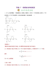 高中物理高考 专题17 机械振动和机械波-2021年高考物理真题与模拟题分类训练（教师版含解析）