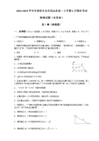 2022-2023学年甘肃省天水市武山县高一上学期1月期末考试 物理试题（含答案）