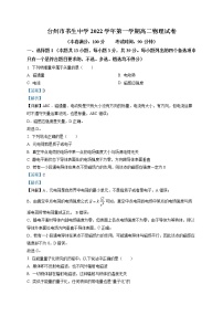 2022-2023学年浙江省台州市书生中学高二上学期期末模拟物理试题  （解析版）