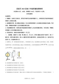 2022-2023学年湖北省武汉市武昌区高三上学期质量检测物理试卷 PDF版