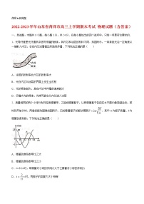 2022-2023学年山东省菏泽市高三上学期期末考试 物理试题（含答案）