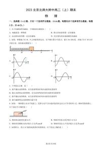 2023年北京北师大附中高二上学期期末物理试题及答案