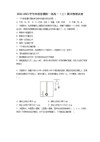 2022-2023学年河南省濮阳一高高一（上）期末物理试卷（含答案解析）