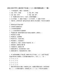 2022-2023学年上海市长宁区高三（上）期末物理试卷（一模）（含答案解析）