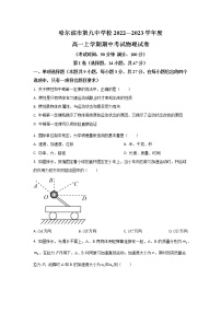 2022-2023学年黑龙江省哈尔滨市第九中学高一上学期期中考试物理试题