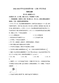 2022-2023学年四川省宜宾市第四中学高一上学期第三学月月考物理试题