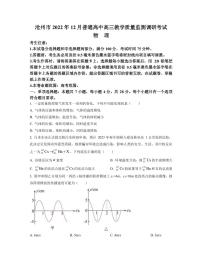 2022-2023学年河北省沧州市高三上学期期末考试 物理（PDF版）