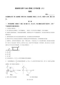 湖南省湖南师范大学附属中学2022-2023学年高三下学期月考卷（六）物理试题