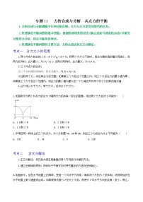 专题11力的合成与分解 共点力的平衡-高三物理一轮复习重难点逐个突破