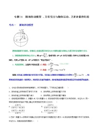 专题31随地转动模型、万有引力与抛体运动、卫星参量的比较-高三物理一轮复习重难点逐个突破