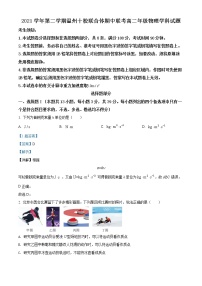 2021-2022学年浙江省温州十校联合体高二（下）期中联考物理试题 （解析版）