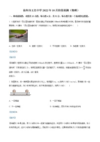 2022-2023学年江苏省徐州市王杰中学高三上学期10月阶段检测物理试题含解析